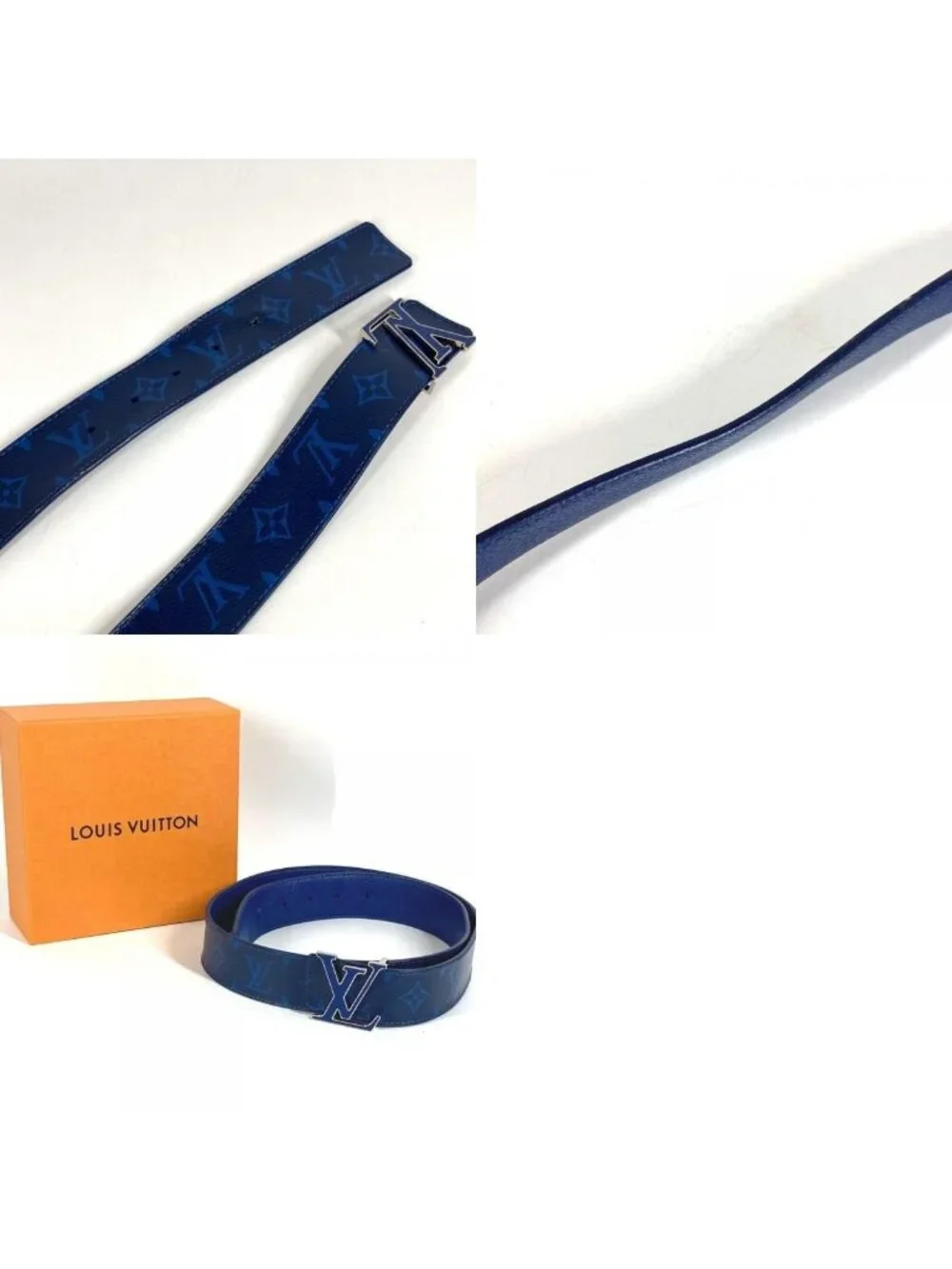 Louis Vuitton Belt Ceinture LV Initial Monogram Canvas Blue